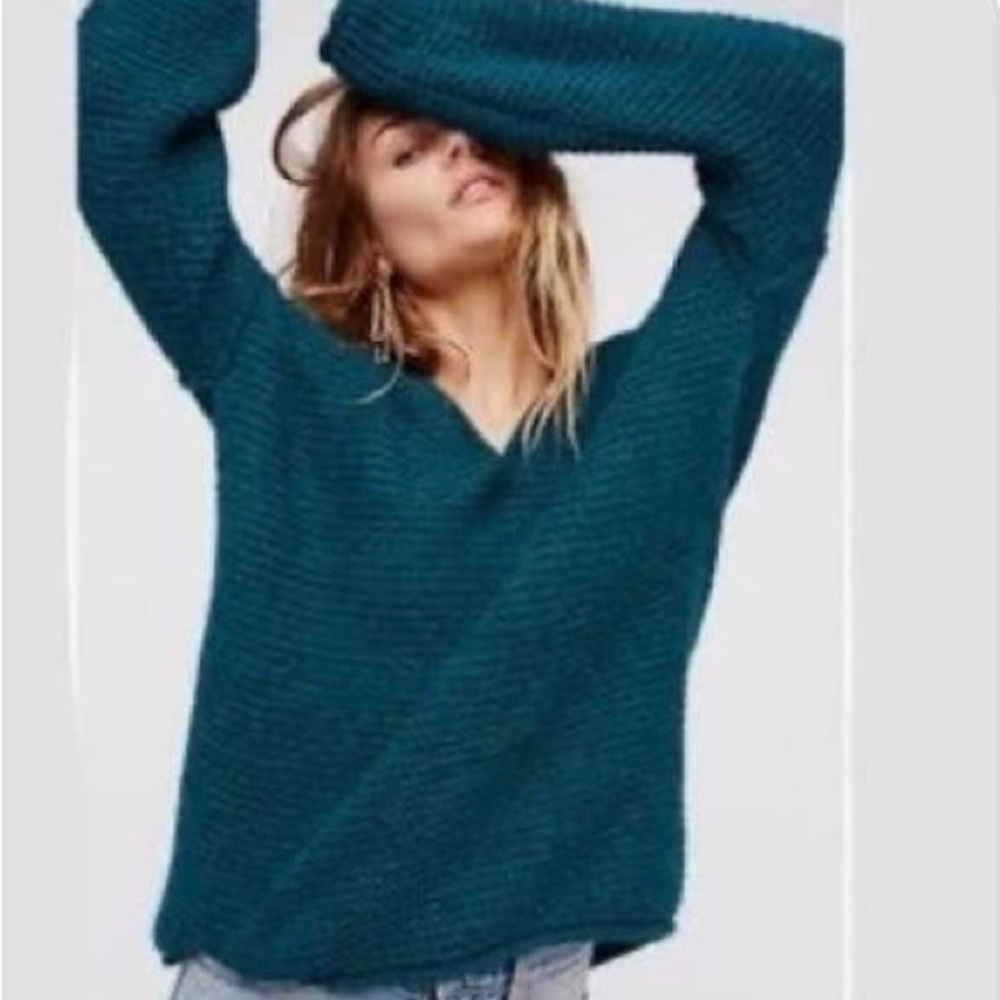 Free People Teal Sweater